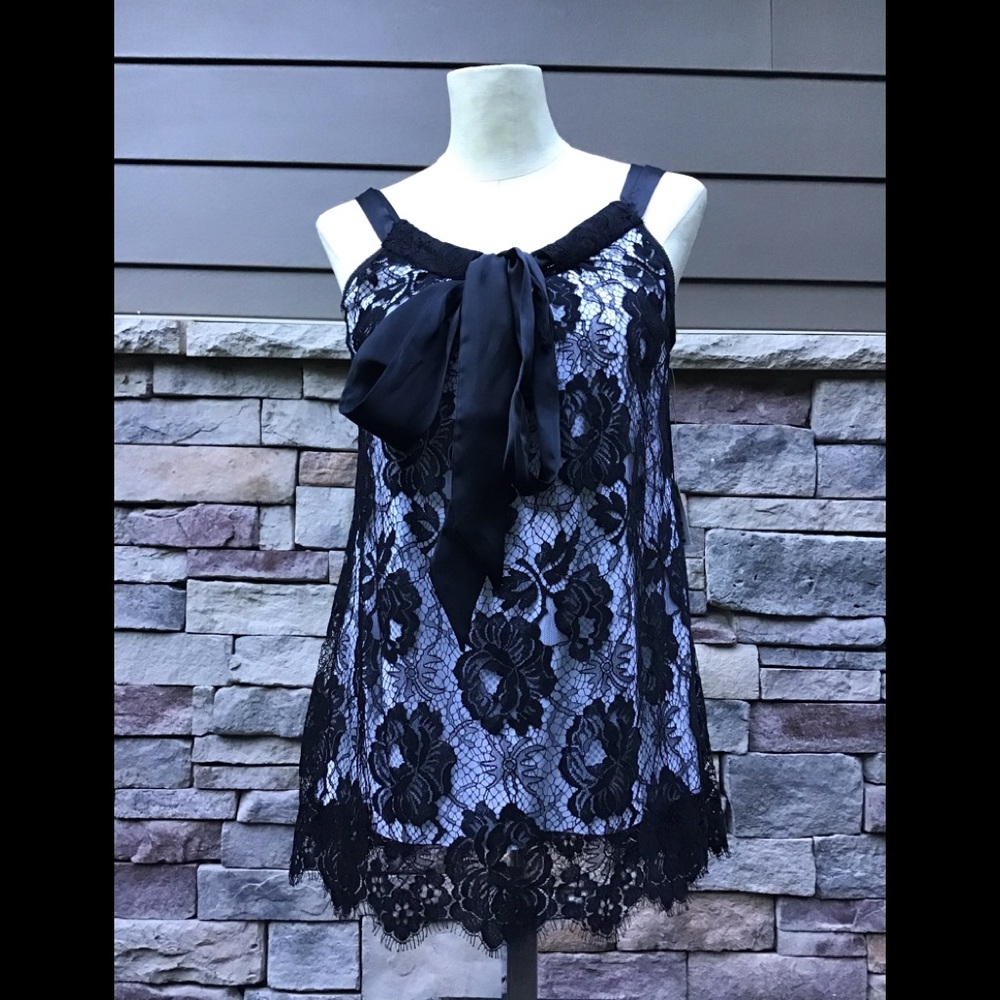 Karen Kane “Pretty Girl” bow lace cami NWT size L